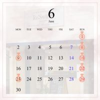 Instagram6月定休日